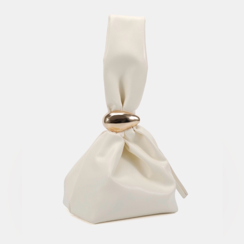 BILLINI LUCIA HANDLE BAG Knot Clutch Purse Vegan Leather Cream Handbag; NWOT - Picture 15 of 15